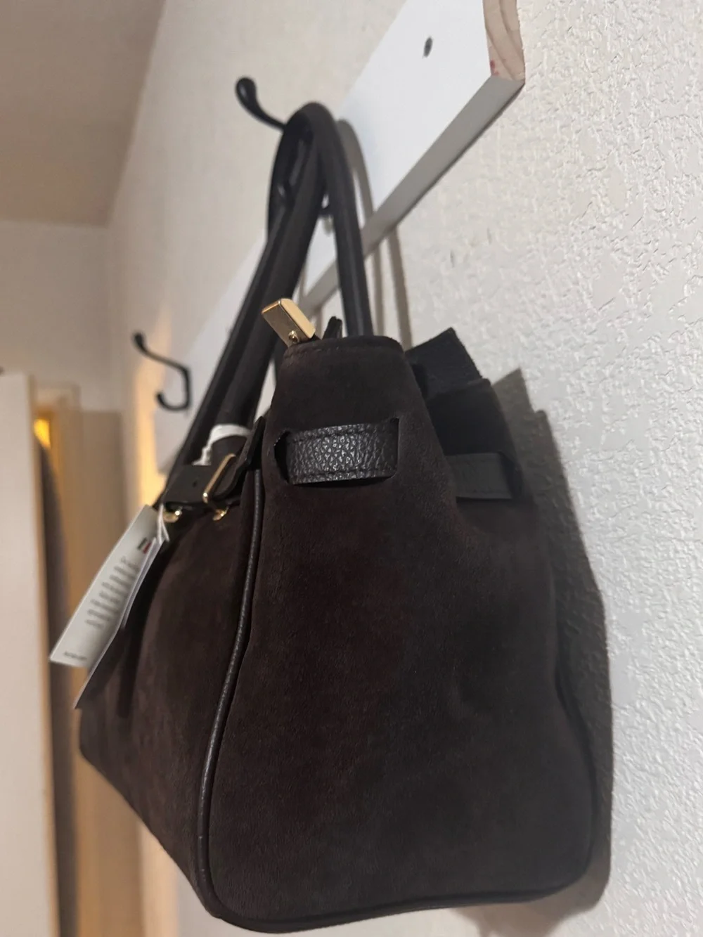 Lilium Firenze genuine suede Leather dark chocolate Brown hand made in Italy 🇮🇹